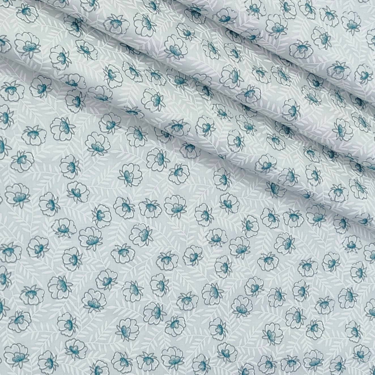 Shirt Fabric ManTire Giza Cotton Printed Colour Firozi