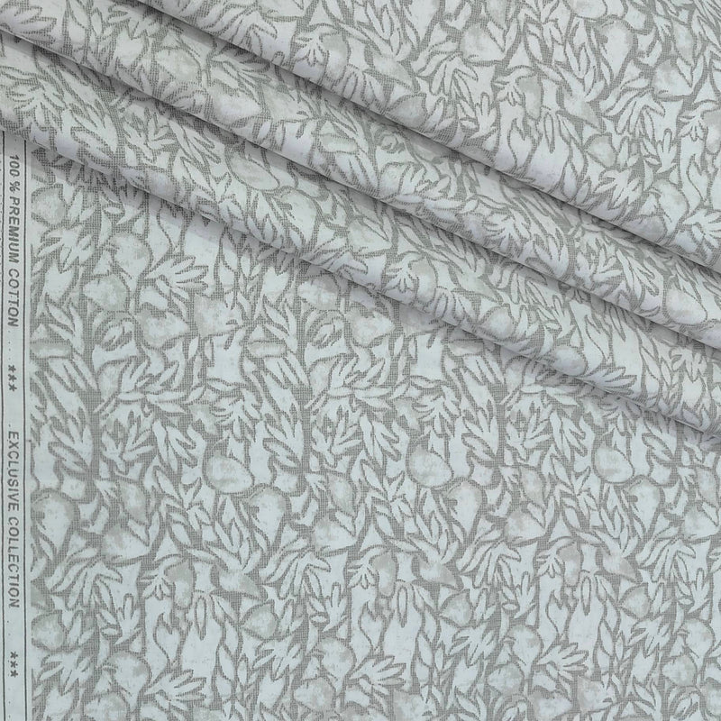Shirt Fabric ManTire Giza Cotton Printed Colour Faded Green