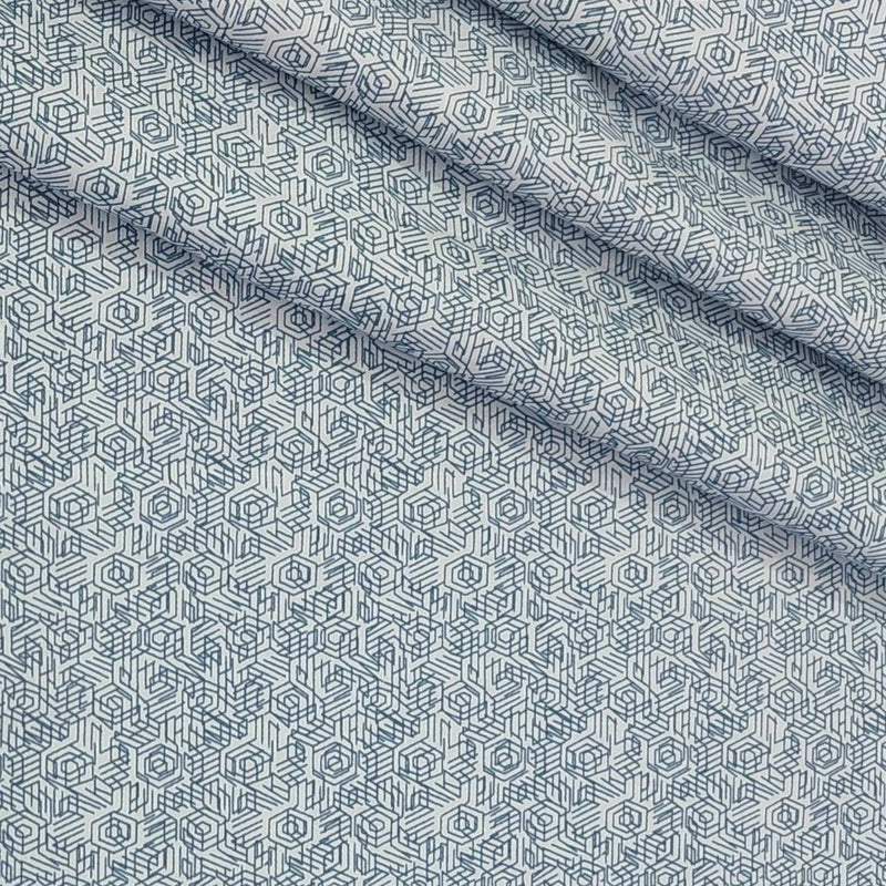 Shirt Fabric ManTire Giza Cotton Printed Colour Light Blue