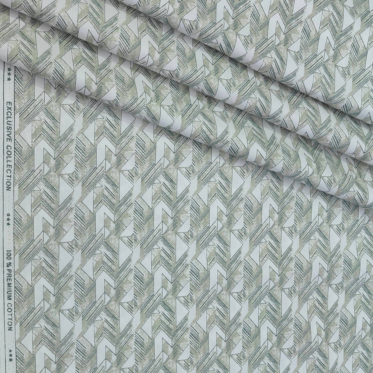 Shirt Fabric ManTire Giza Cotton Printed Colour Light Green