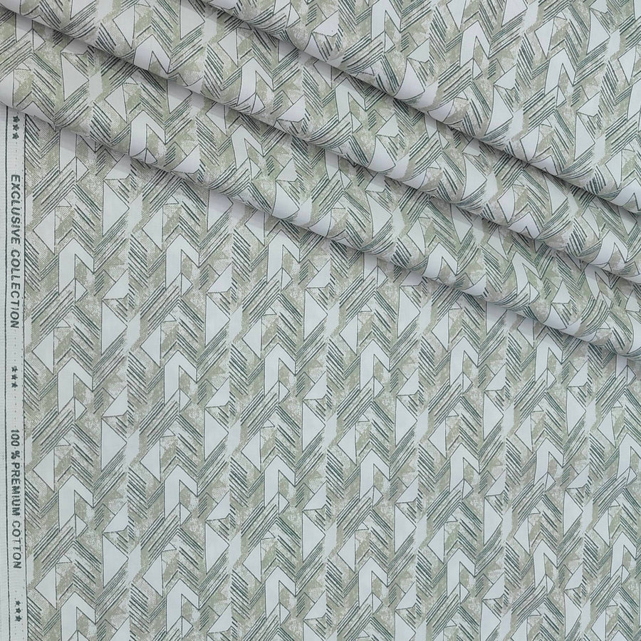 Shirt Fabric ManTire Giza Cotton Printed Colour Light Green