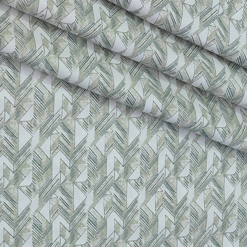 Shirt Fabric ManTire Giza Cotton Printed Colour Light Green