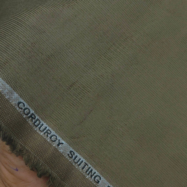 Corduroy Donear Pure Cotton stretchable Trouser Fabric Colour Dark Green