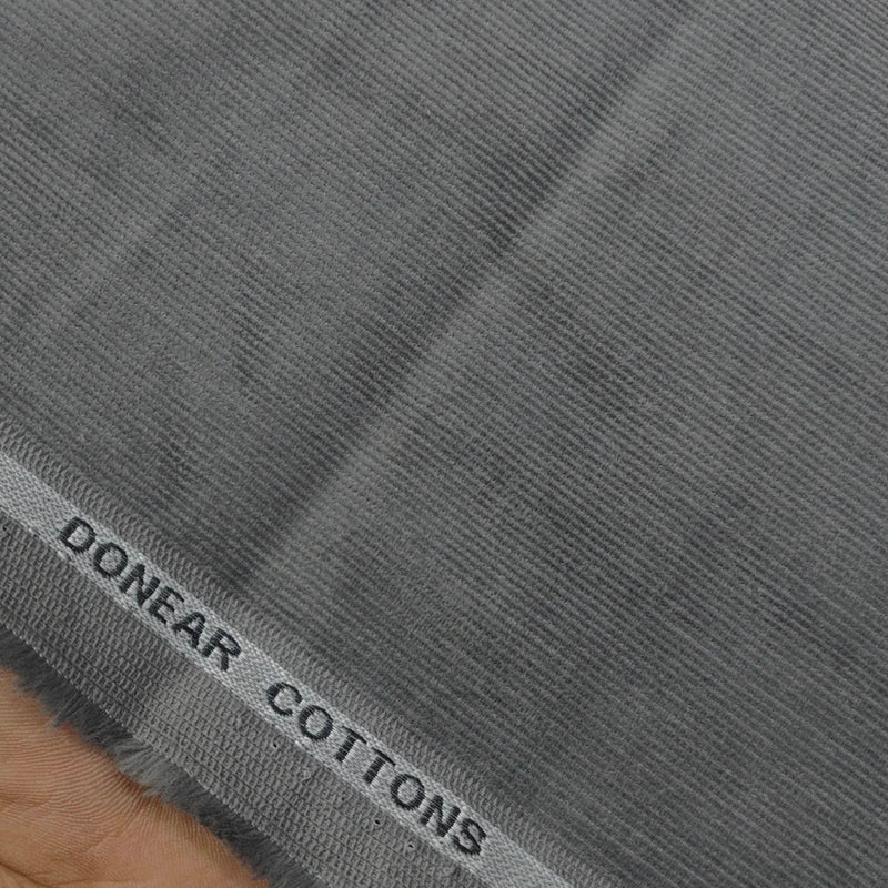 Corduroy Donear Pure Cotton stretchable Trouser Fabric Colour Grey