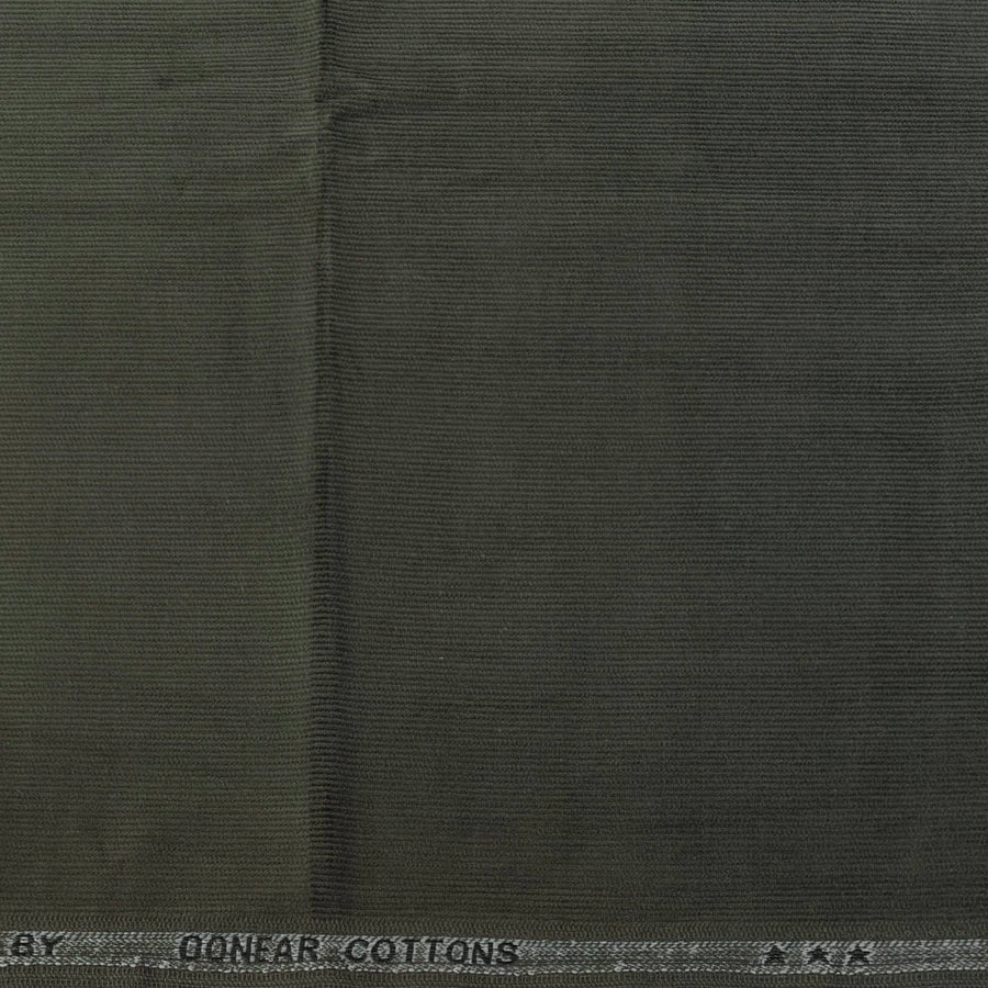 Corduroy Donear Pure Cotton stretchable Trouser Fabric Colour Faded Dark Green