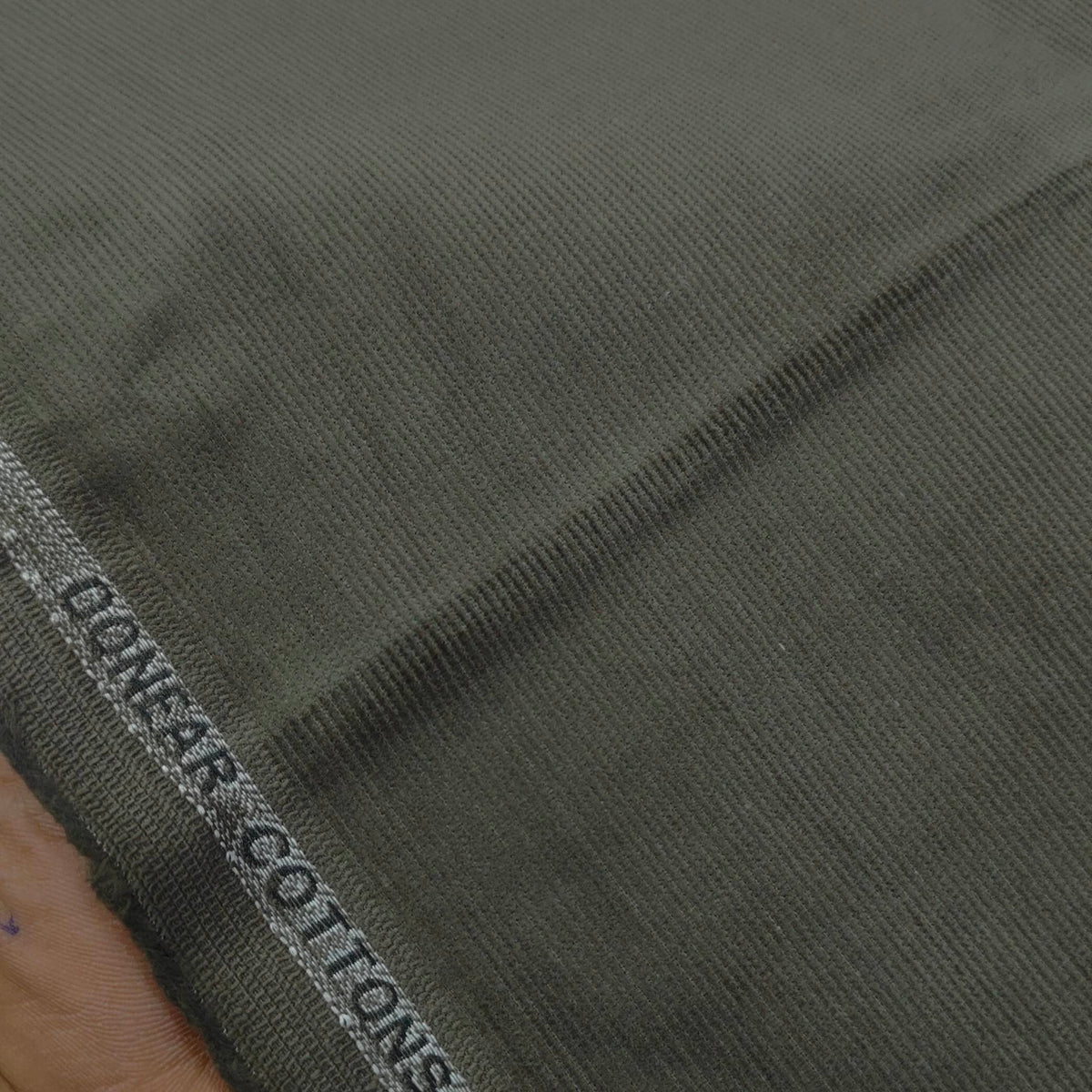 Corduroy Donear Pure Cotton stretchable Trouser Fabric Colour Faded Dark Green