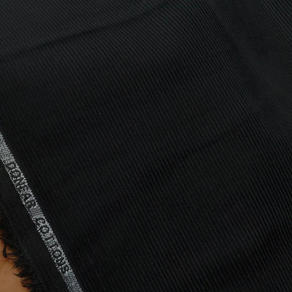 Corduroy Donear Pure Cotton stretchable Thick Trouser Fabric Pin Lining Colour Black