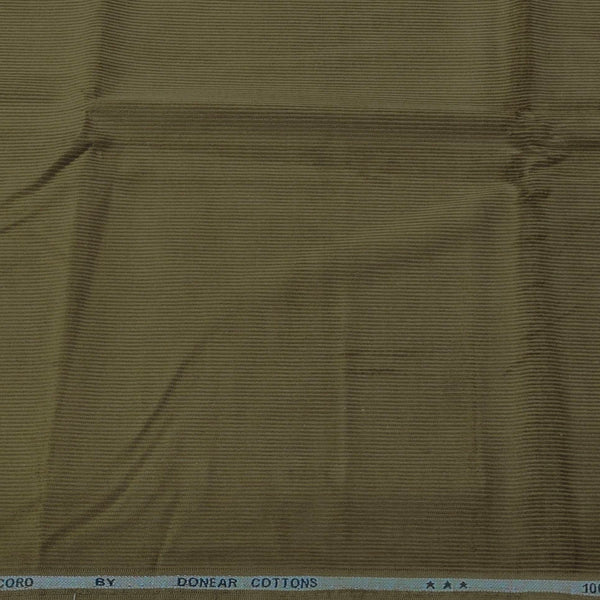 Corduroy Donear Pure Cotton stretchable Thick Trouser Fabric Pin Lining Colour Greenish Brown