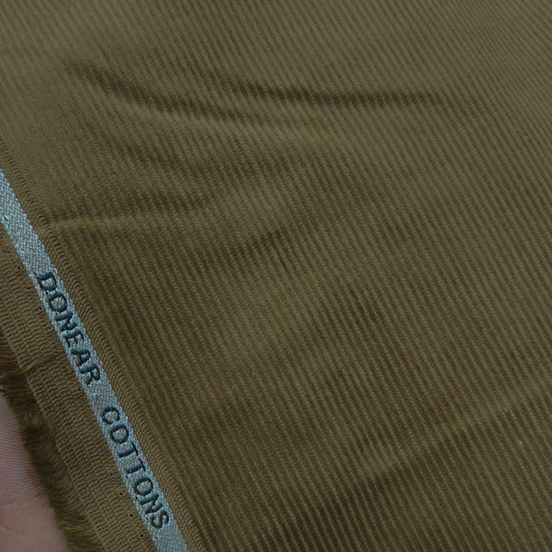 Corduroy Donear Pure Cotton stretchable Thick Trouser Fabric Pin Lining Colour Greenish Brown