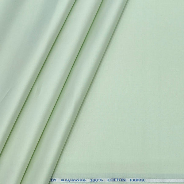Shirt Fabric Raymond 70s Giza Cotton Plain Colour Light Tea Green
