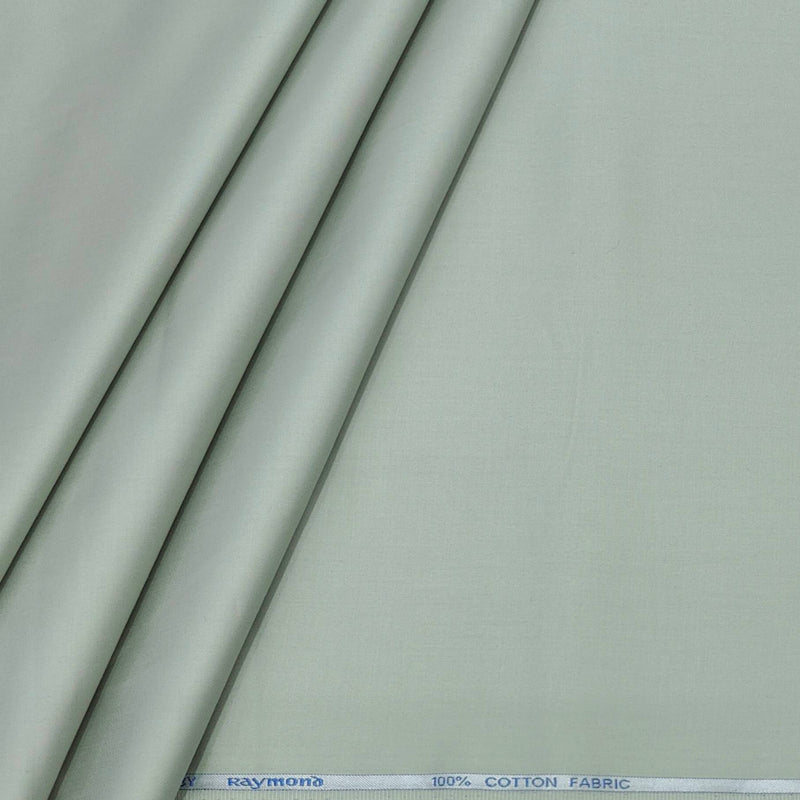 Shirt Fabric Raymond 70s Giza Cotton Plain Colour Greenish Grey