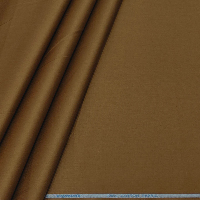 Shirt Fabric Raymond 70s Giza Cotton Plain Colour Stone Brown