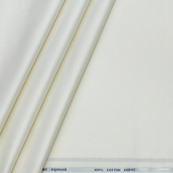 Shirt Fabric Raymond 70s Giza Cotton Plain Colour Off White