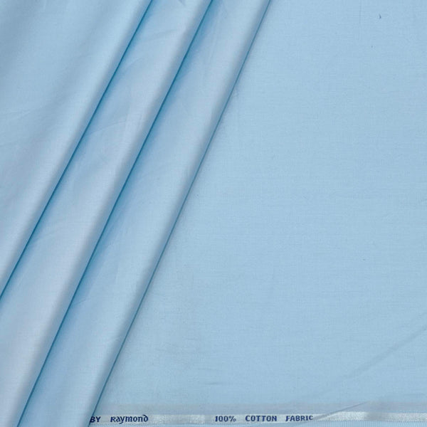 Shirt Fabric Raymond 70s Giza Cotton Plain Colour Light Blue