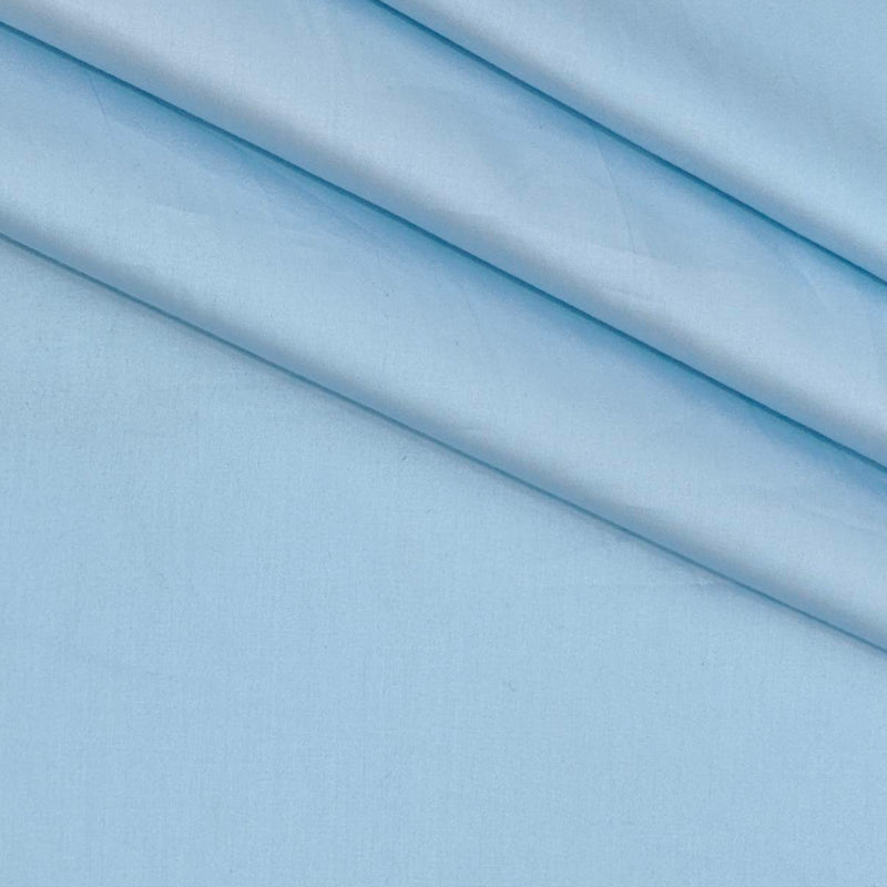 Shirt Fabric Raymond 70s Giza Cotton Plain Colour Light Blue