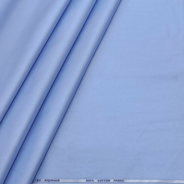 Shirt Fabric Raymond 70s Giza Cotton Plain Colour Blue