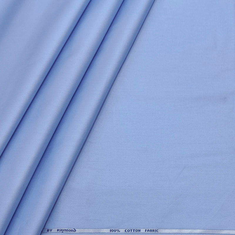 Shirt Fabric Raymond 70s Giza Cotton Plain Colour Blue