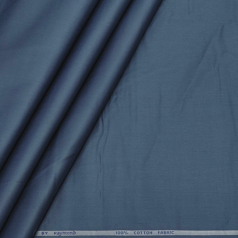 Shirt Fabric Raymond 70s Giza Cotton Plain Colour Space Blue