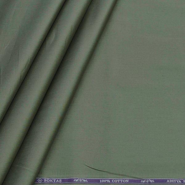 Shirt Fabric Soktas 80s Giza Cotton Plain Colour Laurel Green