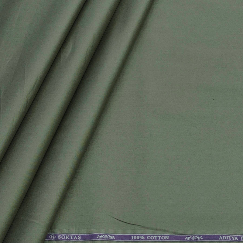 Shirt Fabric Soktas 80s Giza Cotton Plain Colour Laurel Green