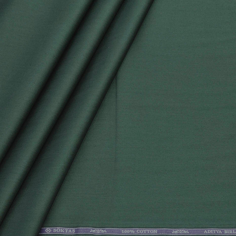 Shirt Fabric Soktas 80s Giza Cotton Plain Colour Feldgrau Green