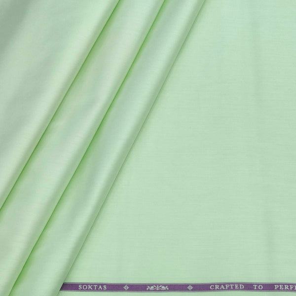 Shirt Fabric Soktas 80s Giza Cotton Plain Colour Tea Green