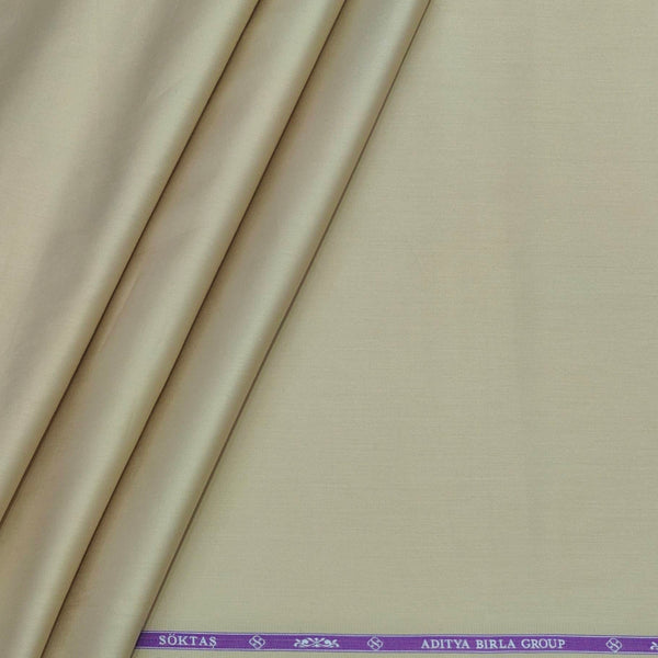 Shirt Fabric Soktas 80s Giza Cotton Plain Colour Brown