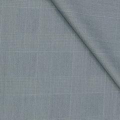 Trouser Fabric Canetti Italy Luxury 100s Wool Blended Mild Check Colour Silver Grey