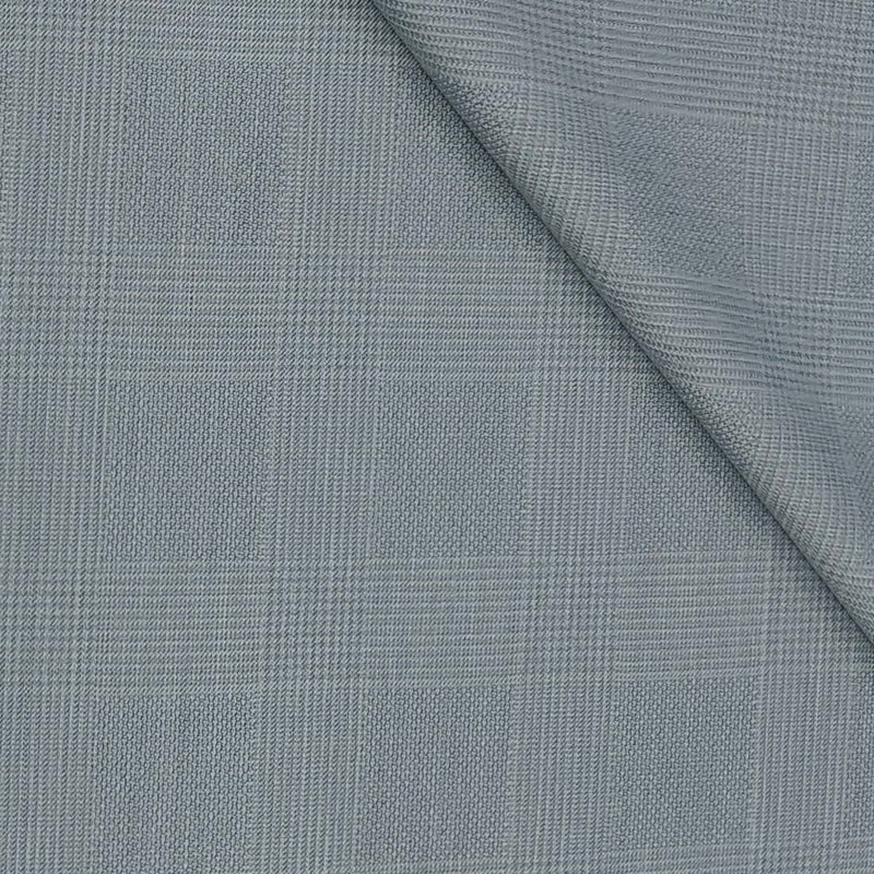Trouser Fabric Canetti Italy Luxury 100s Wool Blended Mild Check Colour Silver Grey