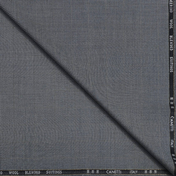 Trouser Fabric Canetti Italy Luxury 100s Wool Blended Zig Zag Colour Grey
