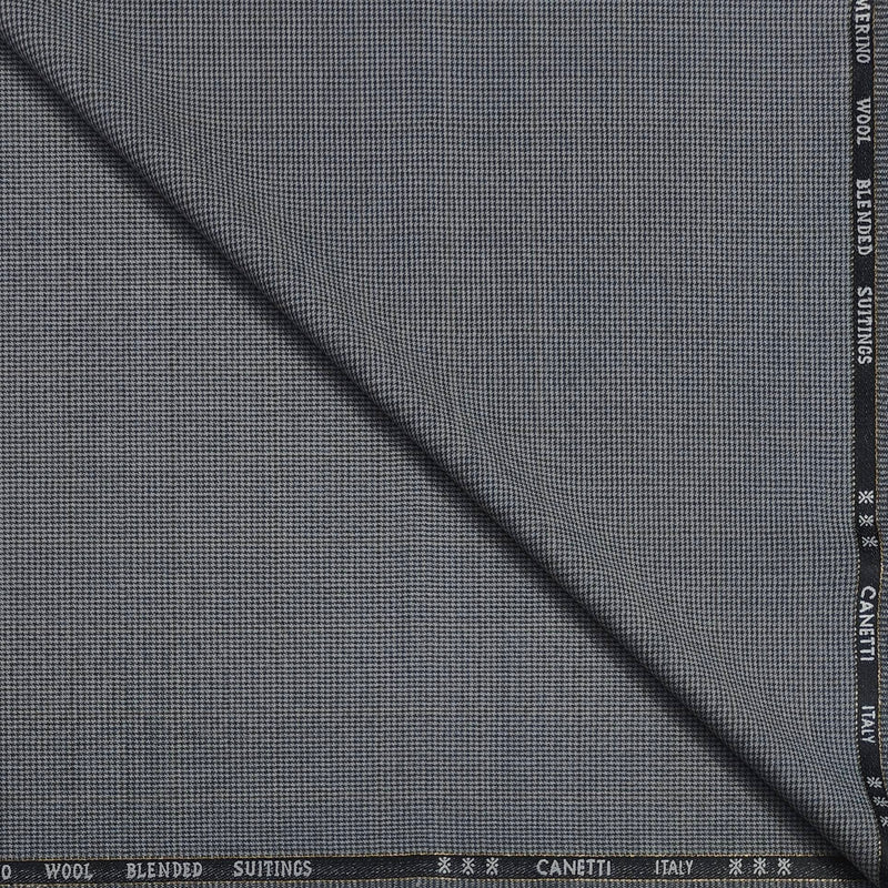 Trouser Fabric Canetti Italy Luxury 100s Wool Blended Zig Zag Colour Grey