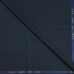 Trouser Fabric Canetti Italy Luxury 100s Wool Blended Broad Check Colour Prussian Blue