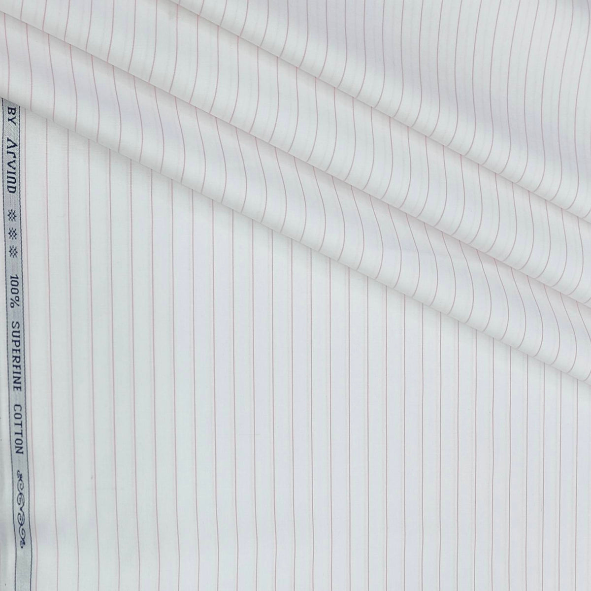 Shirt Fabric Arvind 100% Pure Cotton Lining Colour Pink N White