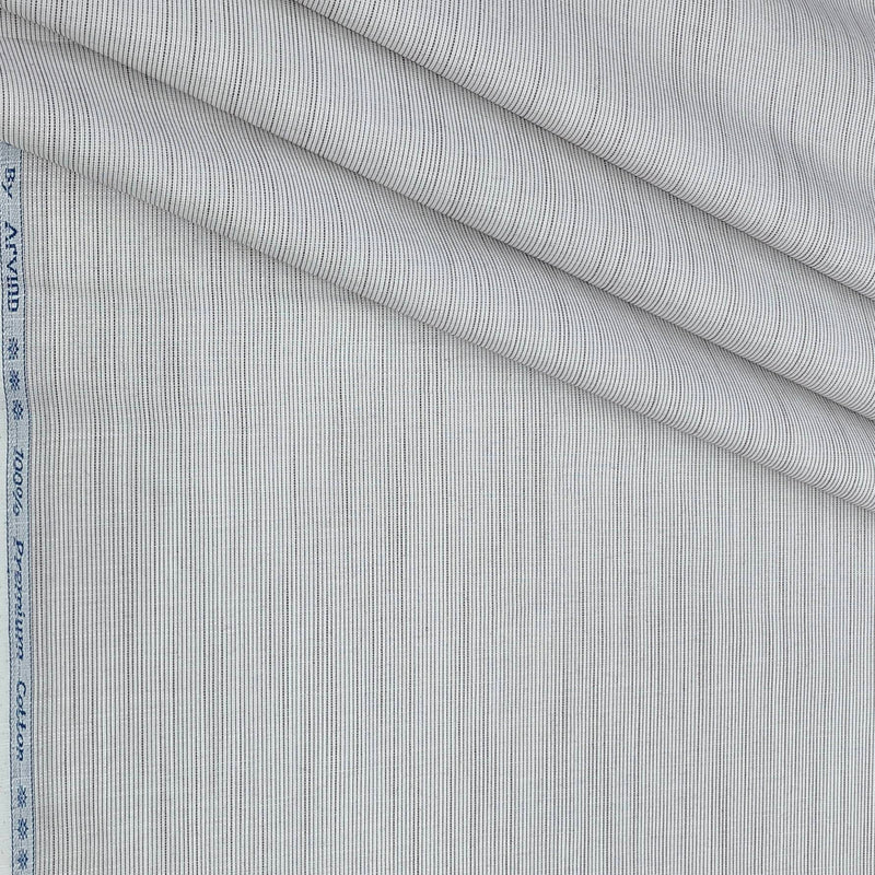 Shirt Fabric Arvind 100% Pure Cotton Pin Lining Colour Ant Brown
