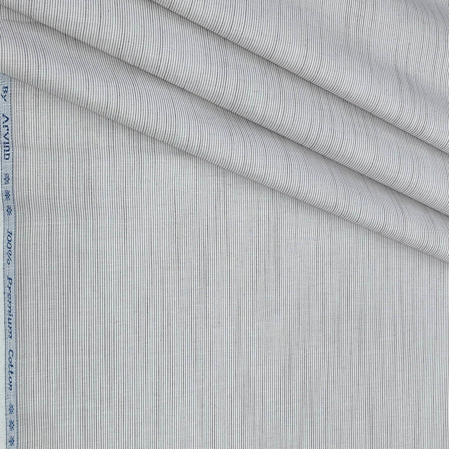 Shirt Fabric Arvind 100% Pure Cotton Pin Lining Colour Ant Brown