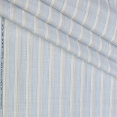 Shirt Fabric Arvind 100% Pure Cotton Patta Lining Colour Blue N White