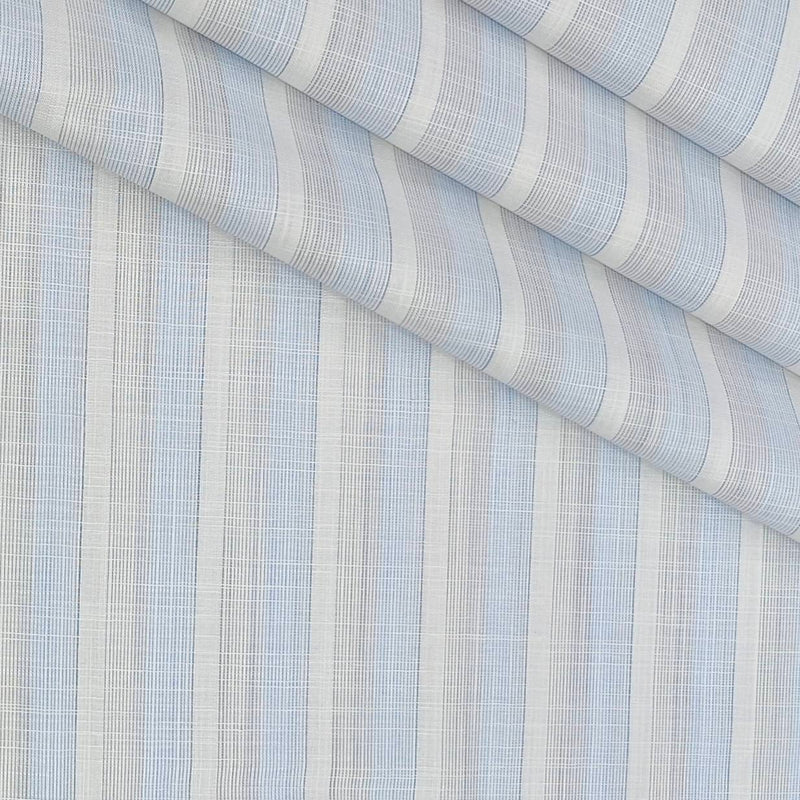 Shirt Fabric Arvind 100% Pure Cotton Patta Lining Colour Blue N White