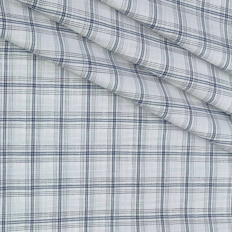Shirt Fabric Arvind 100% Pure Cotton Broad Check Colour Grey N White