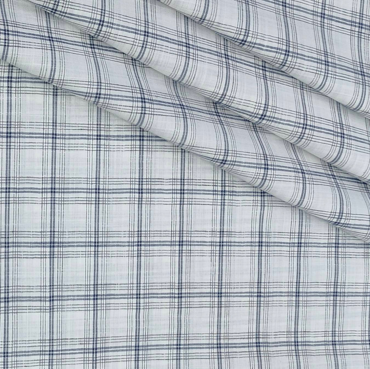 Shirt Fabric Arvind 100% Pure Cotton Broad Check Colour Grey N White