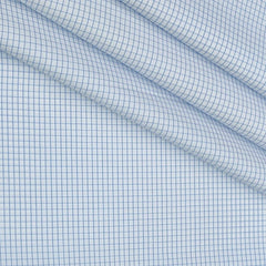 Shirt Fabric Arvind 100% Pure Cotton Small Check Colour Blue N White