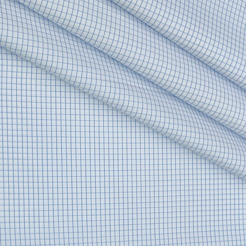 Shirt Fabric Arvind 100% Pure Cotton Small Check Colour Blue N White