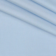 Shirt Fabric Arvind 100% Pure Cotton Pin Check Colour Blue