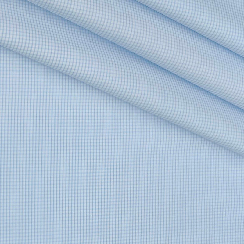 Shirt Fabric Arvind 100% Pure Cotton Pin Check Colour Blue