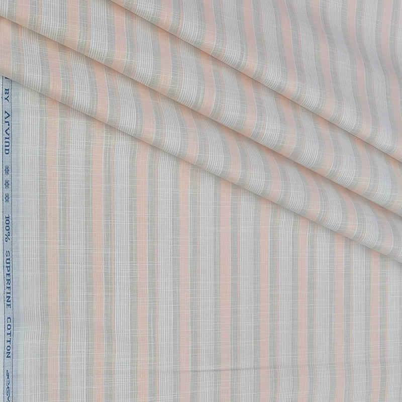 Shirt Fabric Arvind 100% Pure Cotton Lining Colour Light Pink,Peach