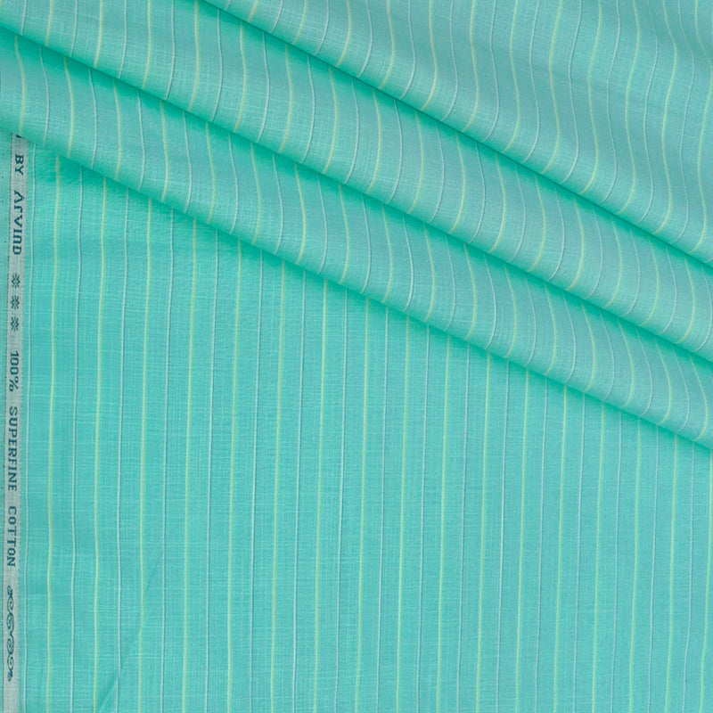Shirt Fabric Arvind 100% Pure Cotton Lining Colour Pistachio Green