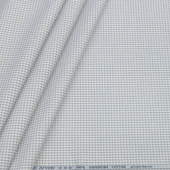Shirt Fabric Arvind 100% Pure Cotton Small Check Colour Grey N White