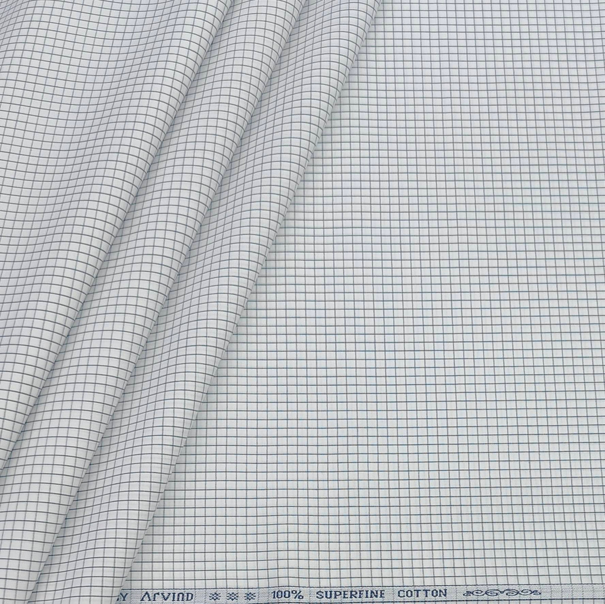 Shirt Fabric Arvind 100% Pure Cotton Small Check Colour Grey N White