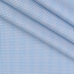 Shirt Fabric Raymond 100% Giza Cotton Pin Check Colour Blue