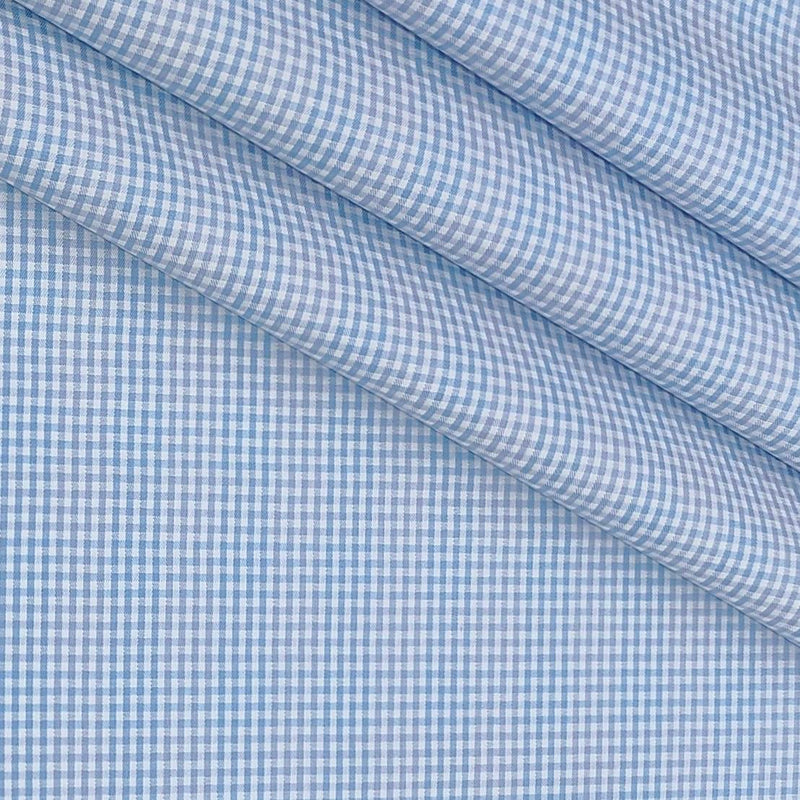 Shirt Fabric Raymond 100% Giza Cotton Pin Check Colour Blue