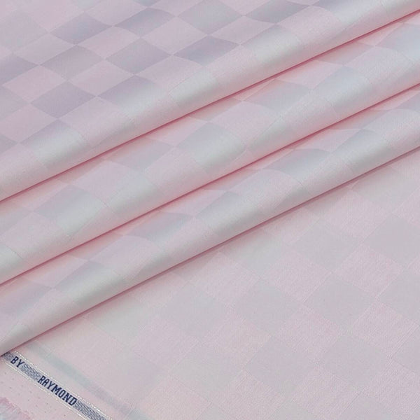 Shirt Fabric Raymond 100% Giza Cotton Check Colour Pink